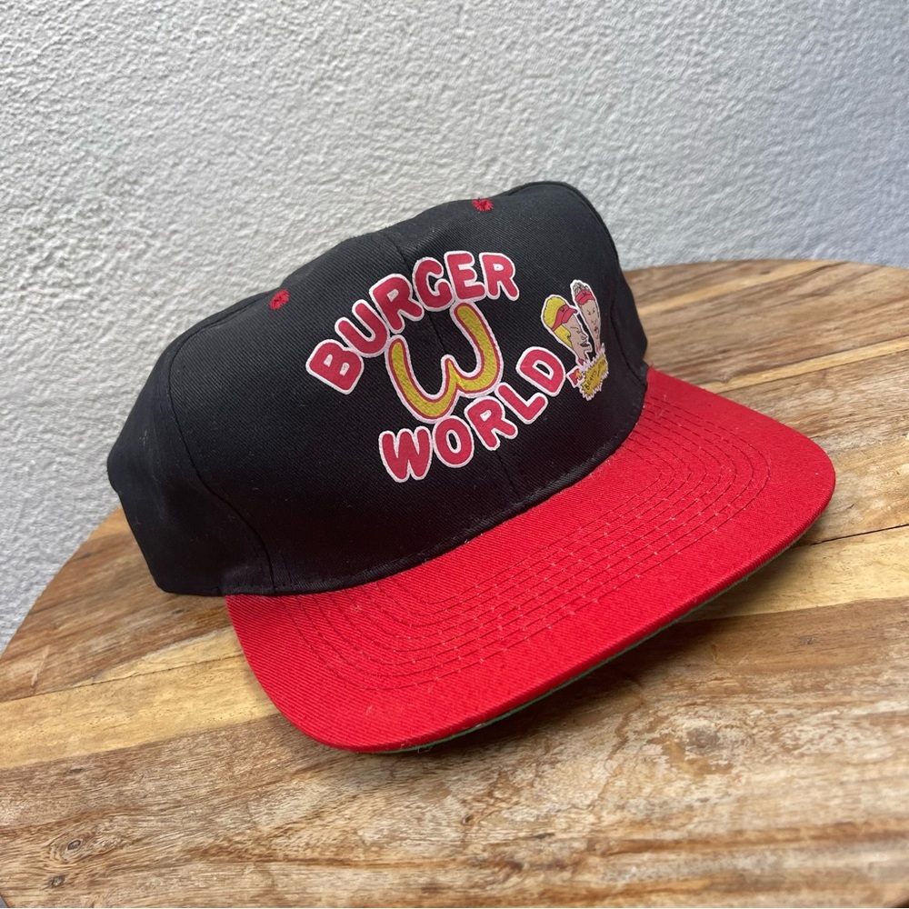 Vintage l 90s Novelty MTV Beavis and Butt-head Burger World SnapBack Trucker Cap